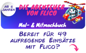 Flico im Rettungshubschrauber – Mal- und Mitmachbuch ab 6 Jahren mit 49 Abenteuern